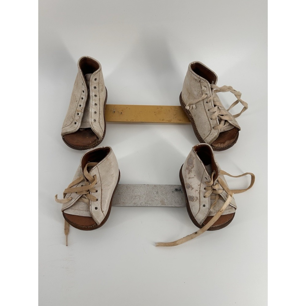 Tarso‎ Splint Baby Corrective Club Foot Bar & White Leather Shoes Orthopedic